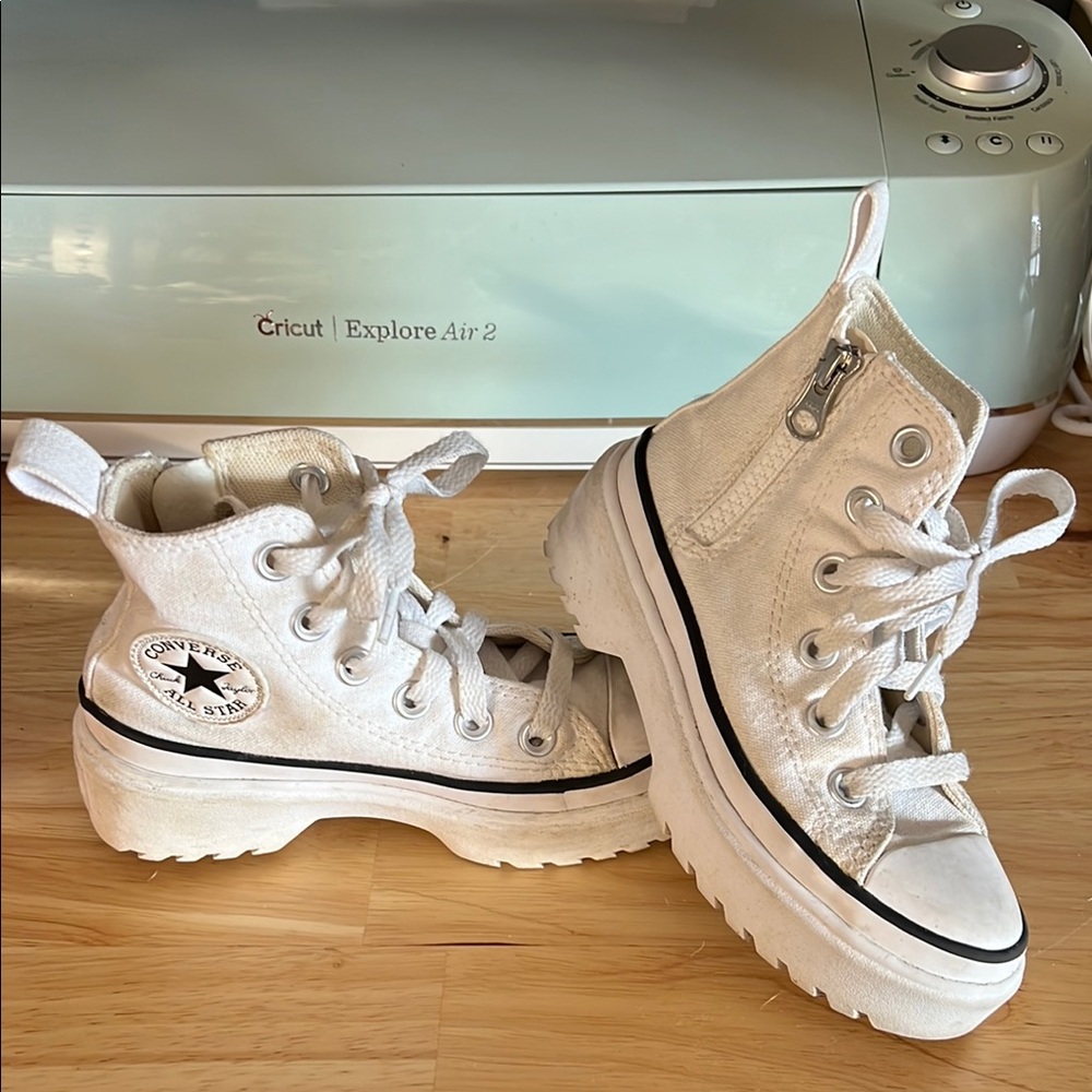 Converse Cream High-Top Platform Sneakers